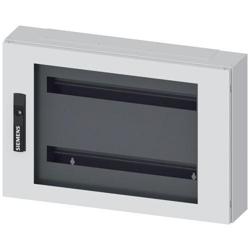 ALPHA 125 UNIVERSAL, wall-mounted cabinet, Surface mounting, with distribution board panel, IP43, Protection class 1, H: 400 mm, W: 600 mm, T: 140 mm, RAL 7035, with door with inspection window
