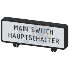 extra rating plate, German/English, 47 mm x 17 mm, accessory for main and emergency switching-off sw