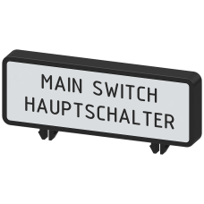 extra rating plate, German/English, 47 mm x 17 mm, accessory for main and emergency switching-off sw