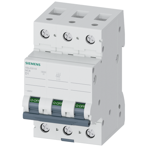 Miniature circuit breaker 400 V 10 kA, 3-pole, D, 1 A