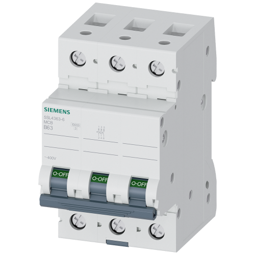 Miniature circuit breaker 400 V 10 kA, 3-pole, B, 63 A