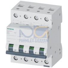 Miniature circuit breaker 400 V 10 kA, 3+N-pole, D, 1.6 A