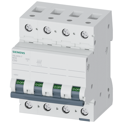 Miniature circuit breaker 400 V 10 kA, 3+N-pole, C, 50 A