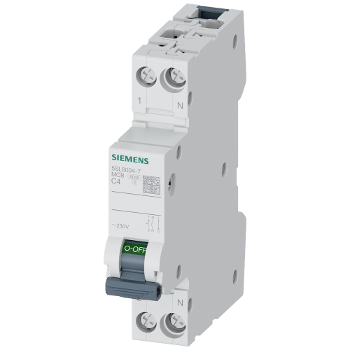 CIRCUIT BREAKER 230V 6KA, 1+N-POLE/1MW C4