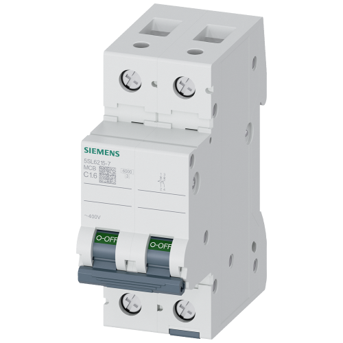 Miniature circuit breaker 400 V 6 kA, 2-pole, C, 1.6 A