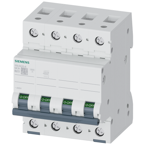 Miniature circuit breaker 400 V 6 kA, 4-pole, B, 20 A