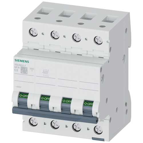 Miniature circuit breaker 400 V 6 kA, 3+N-pole, C, 2 A