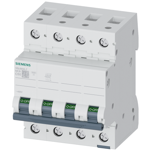 Miniature circuit breaker 400 V 6 kA, 3+N-pole, C, 50 A