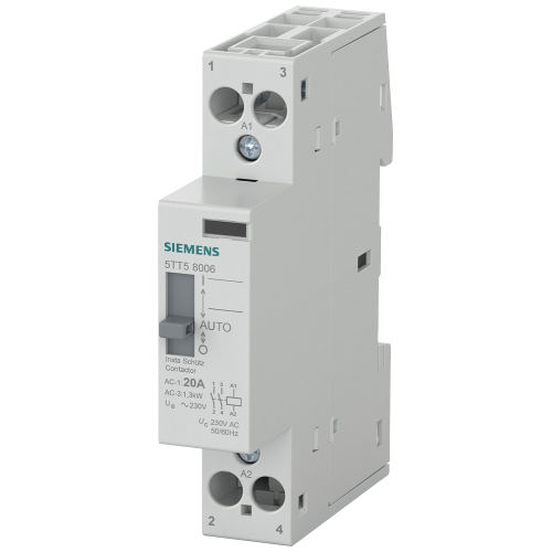 INSTA contactor 0/1 automatic with 2 NO contacts, contact for 230&nbsp;V, 400&nbsp;V AC 20&nbsp;A activation 230&nbsp;V AC