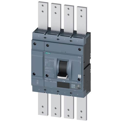 circuit breaker 3VA2 IEC Frame 1250 breaking capacity class H Icu=85 kA @ 415 V 4-pole line protection ETU550  LSI In=1250 A overload protection Ir...