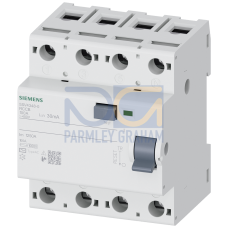 RCCB, 4-pole, type AC, In: 100 A, 30 mA, Un AC: 400 V