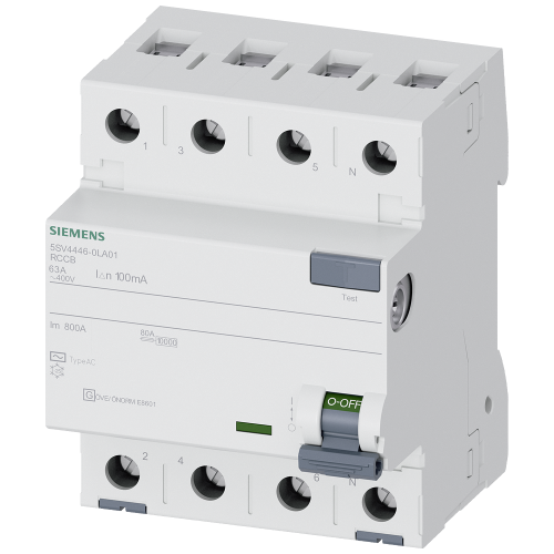 Residual current operated circuit breaker, 4-pole, Type AC, short-time delayed, In: 63 A, 100 mA, Un