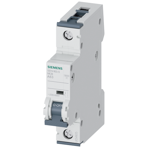 Miniature circuit breaker, 230/400 V, Icn: 10 kA, 1P, Icu: 15 kA, A-Char, In: 63 A