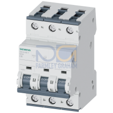 Miniature circuit breaker, 400 V, Icn: 10 kA, 3P, Icu: 35 kA, C-Char, In: 6 A