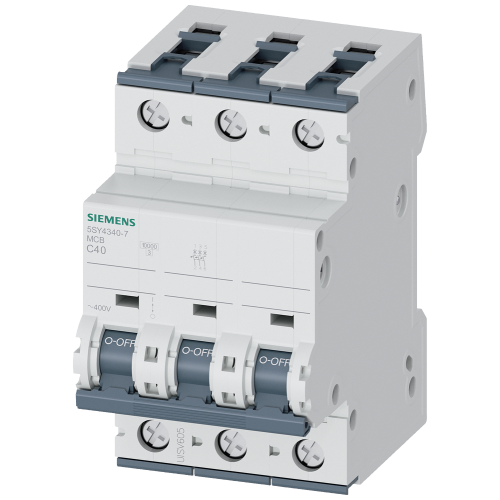 Miniature circuit breaker, 400 V, Icn: 10 kA, 3P, Icu: 15 kA, C-Char, In: 40 A