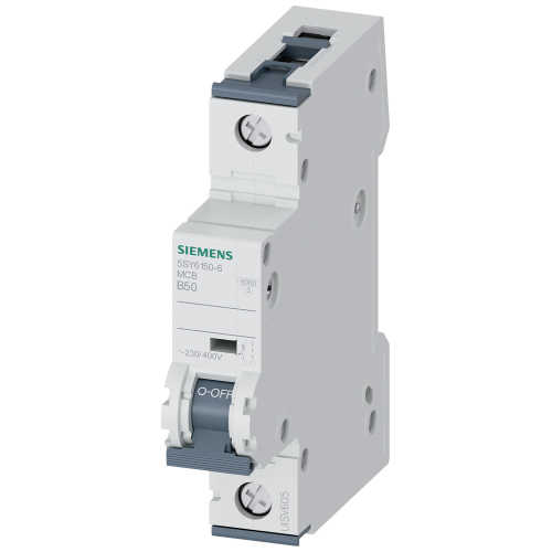 Miniature circuit breaker 230/400 V 6 kA, 1-pole, B, 50 A, D=70 mm