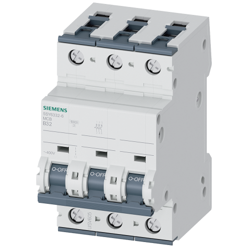 Miniature circuit breaker, 400 V, Icn: 6 kA, 3P, Icu: 15 kA, B-Char, In: 32 A