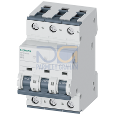 Miniature circuit breaker, 400 V, Icn: 6 kA, 3P, Icu: 10 kA, B-Char, In: 63 A