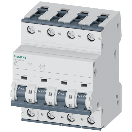 Miniature circuit breaker, 400 V, Icn: 6 kA, 3P+N, Icu: 10 kA, B-Char, In: 40 A