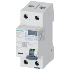 Residual current operated circuit breaker, 2-pole, type A, In: 63 A, 30 mA, Un AC: 230 V, N left
