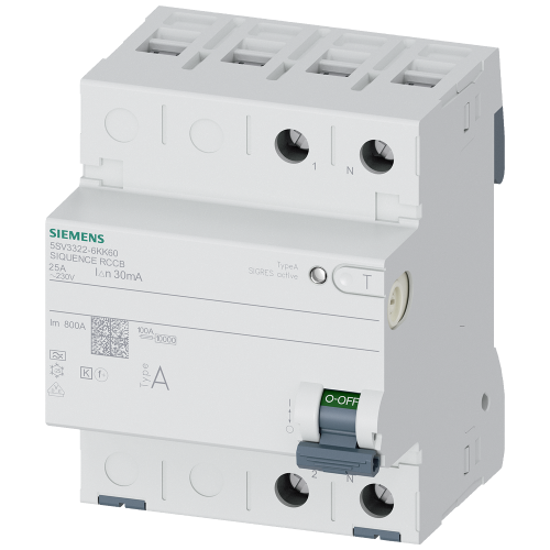 RCCB, 2-pole, type A, In: 25 A, 30 mA, 6mA DC, Un AC: 230 V