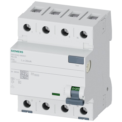 Residual current operated circuit breaker, 4-pole, type A, short-time delayed, In: 25 A, 30 mA, Un A