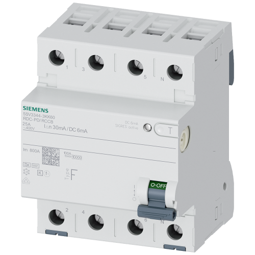 RCCB, 4-pole, type F, In: 40 A, 30 mA, 6mA DC, Un AC: 400 V