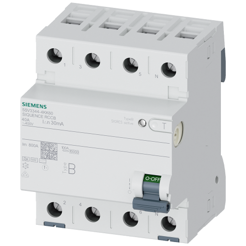 RCCB, 4-pole, type B, In: 40 A, 30 mA, 6mA DC, Un AC: 400 V