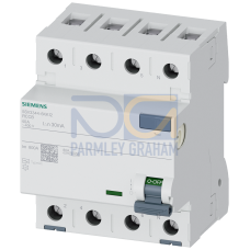 Residual current operated circuit breaker, 4-pole, type A, In: 40 A, 30 mA, Un AC: 400 V, SIGRES (ha