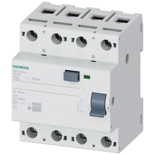RCCB, 4-pole, type A, In: 125 A, 30 mA, Un AC: 400 V