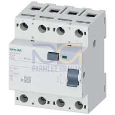 RCCB, 4-pole, type A, In: 125 A, 100 mA, Un AC: 400 V