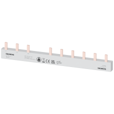 Pin busbar, 10 mm2, connection: 3-pole (RCCB N right) 1x RCCB 4-pole + 6x MCB 1-pole