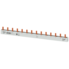 Pin busbar, 10 mm2, connection: 3P/N (RCCB N right) 1x RCCB 4-pole + 1x MCB