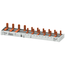 Compact pin busbar, 10 mm2, connection: 3P/N (RCCB N right) 1x RCCB, 4-pole