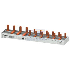 Compact pin busbar, 10 mm2, connection: 3P/N (RCCB N left) 1x RCCB, 4-pole