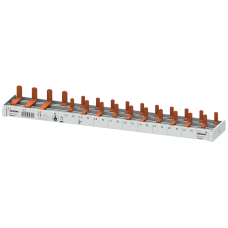 Compact pin busbar, 10 mm2, connection: 3P/N (RCCB N right) 1x RCCB, 4-pole