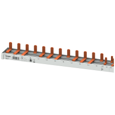 Compact pin busbar, 10 mm2, connection: 3P/N (RCCB N right) 1x RCCB 4-pole + 2x MCB