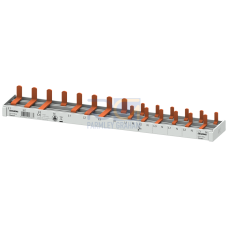 Compact pin busbar, 10 mm2, connection: 3P/N (RCCB N right) 1x RCCB 4-pole + 1x MCB