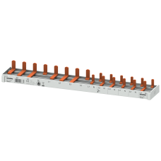 Compact pin busbar, 10 mm2, connection: 3P/N (RCCB N right) 1x RCCB 4-pole + 1x MCB