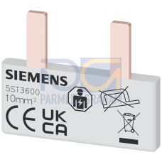 Pin busbar, 10 mm&sup2; connection: 2 x 1-phase safe to touch