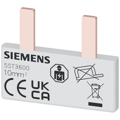 Pin busbar, 10 mm&sup2; connection: 2 x 1-phase safe to touch