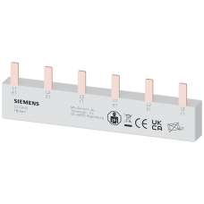 Pin busbar, 16 mm&sup2; connection: 2 x 3-phase safe to touch