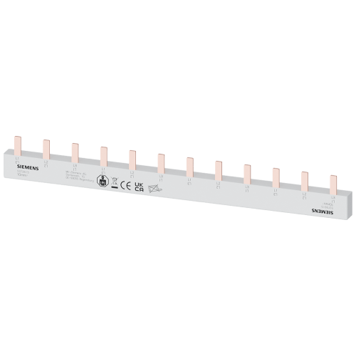 Pin busbar, 10 mm&sup2; connection: 4 x 3-phase safe to touch