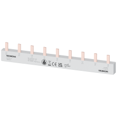 Pin busbar, 10 mm&sup2; connection: 3 x 3-phase safe to touch