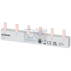 Pin busbar, 10 mm&sup2; connection: 2 x 3-phase safe to touch