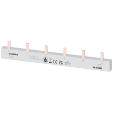Pin busbar, 10 mm&sup2; connection: 2 x (3 x (1 x phase+AS/FC)) safe to touch