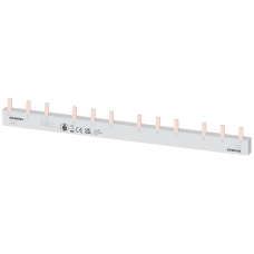 Pin busbar, 10 mm&sup2; connection: 4 x (3-phase+AS/FC) safe to touch