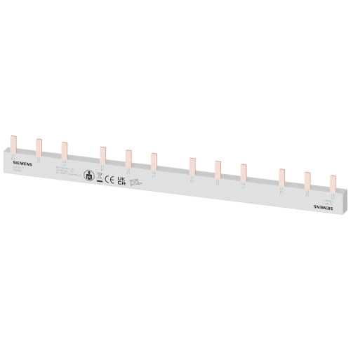 Pin busbar, 10 mm&sup2; connection: 4 x (3-phase+AS/FC) safe to touch
