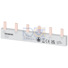 Pin busbar, 10 mm&sup2; connection: 3 x 2-phase safe to touch