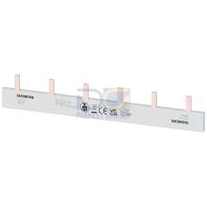 Pin busbar, 10 mm&sup2; connection: 6 x (1-phase+AS/FC) safe to touch